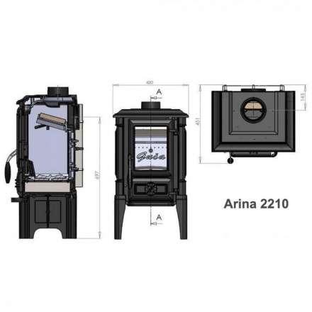 Печь GUCA Arina High из чугуна в Могилеве