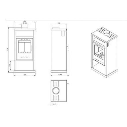 Купить Печь-камин NORDflam Pireus в Могилеве Амазонка бай фото в Могилеве