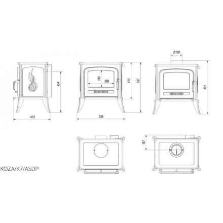 Купить Печь-камин чугунный Kratki Koza K7 с термостатом в Могилеве Амазонка бай фото в Могилеве