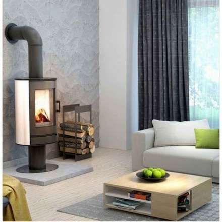 Купить Печь-камин Kratki KOZA/AB/S/N/KAFEL/BIALY (кафель белый) в интерьере в Могилеве Амазонка бай фото в Могилеве