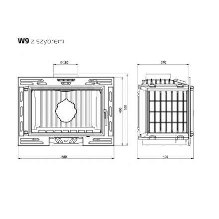 Каминная топка Kawmet W9-12,8 кВт в Могилеве