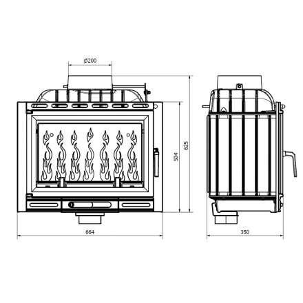 Каминная топка Kawmet W13A-11,5 кВт EKO в Могилеве