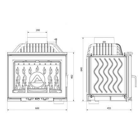 Каминная топка Kawmet W17 DECOR 14 кВт в Могилеве