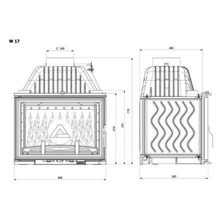 Каминная топка Kawmet W17 DECOR 16 кВт в Могилеве