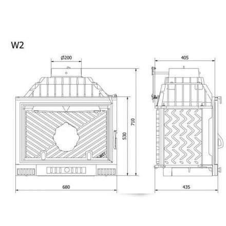 Каминная топка Kawmet W2-14,4 кВт в Могилеве
