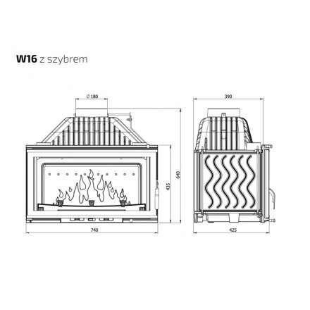 Каминная топка Kawmet W16 PREMIUM 14,7 кВт в Могилеве