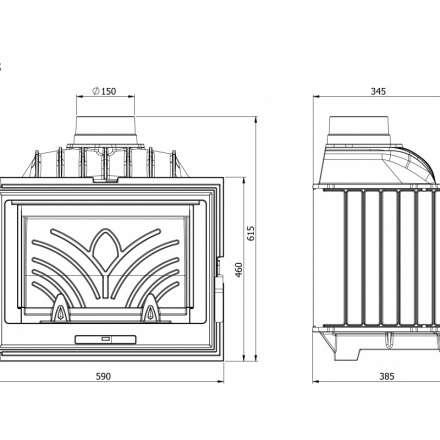 Каминная топка Kawmet W13 9,5 кВт в Могилеве