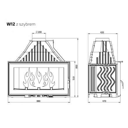 Каминная топка Kawmet W12-19,4 кВт в Могилеве
