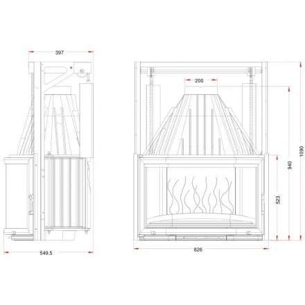 Каминная топка Invicta Prismatic 850 с подъёмом в Могилеве