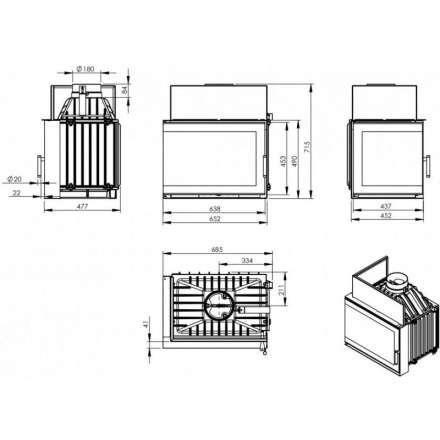 Каминная топка NORDflam Torn left в Могилеве