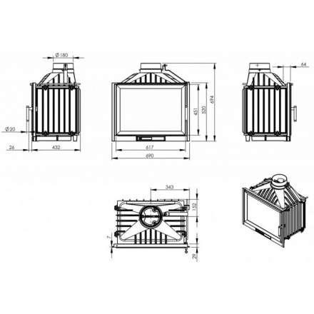Каминная топка NORDflam Trent в Могилеве
