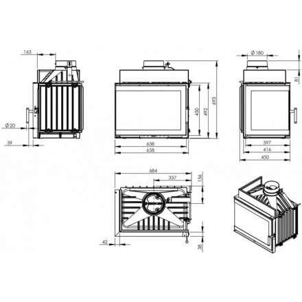 Каминная топка NORDflam Trent left в Могилеве