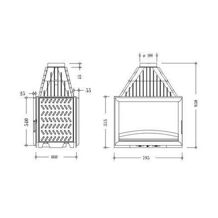 Каминная топка Invicta 800 Double Face в Могилеве