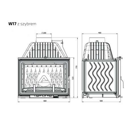 Каминная топка Kawmet W17 16 кВт в Могилеве