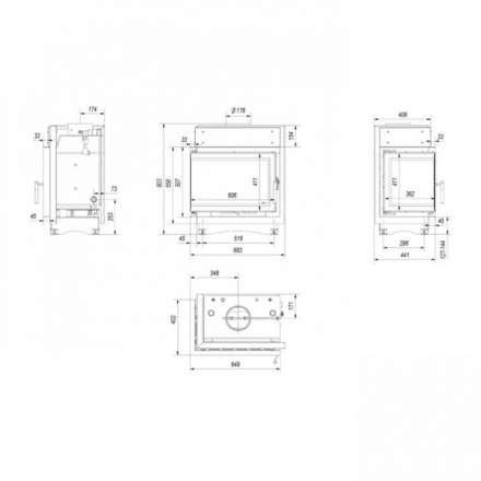 Каминная топка Kratki Maja/PW/BL/12/BS/W/Deco в Могилеве