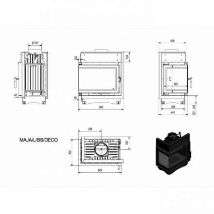 Каминная топка Kratki Maja/L/BS/Deco в Могилеве