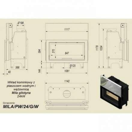 Каминная топка Kratki Mila/T/G (туннель, гильотина) в Могилеве