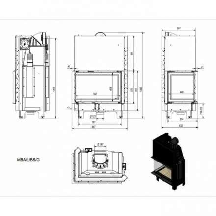 Каминная топка Kratki MBA/L/BS/G в Могилеве
