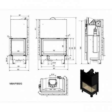 Каминная топка Kratki MBA/P/BS/G в Могилеве
