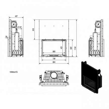 Каминная топка Kratki Wiktor/G в Могилеве
