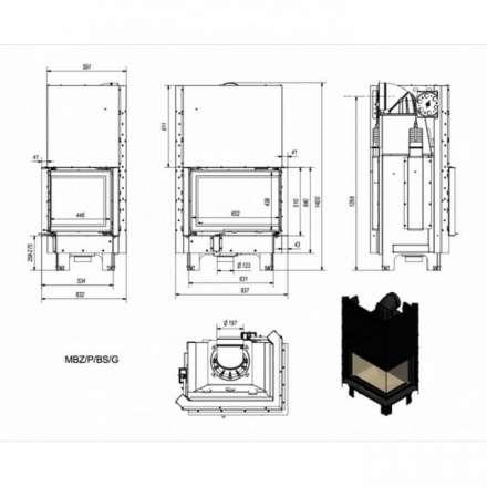 Каминная топка Kratki MBZ/P/BS/G в Могилеве