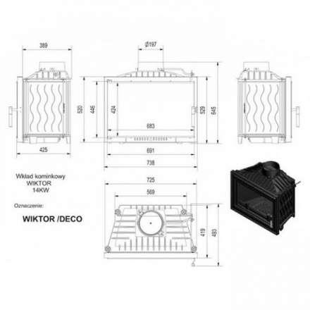 Каминная топка Kratki Wiktor/DECO в Могилеве