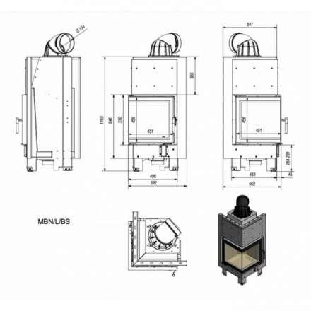 Каминная топка Kratki MBN/L/BS в Могилеве
