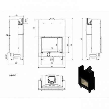 Каминная топка Kratki MBA/G в Могилеве