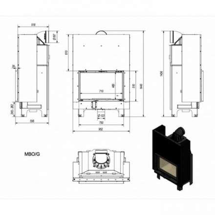 Каминная топка Kratki MBO/G в Могилеве