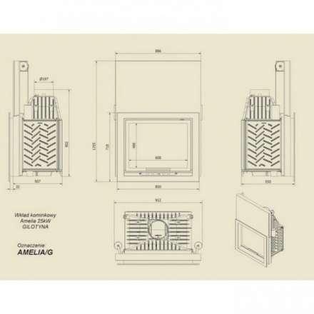 Каминная топка Kratki Amelia/G в Могилеве