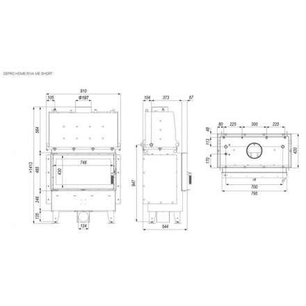 Каминная топка DEFRO HOME RIVA ME SHORT с водяным контуром в Могилеве