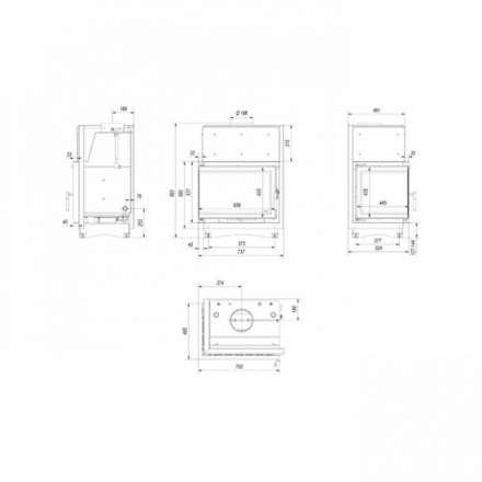 Каминная топка Kratki Zuzia/PW/BL/19/BS/W/Deco в Могилеве