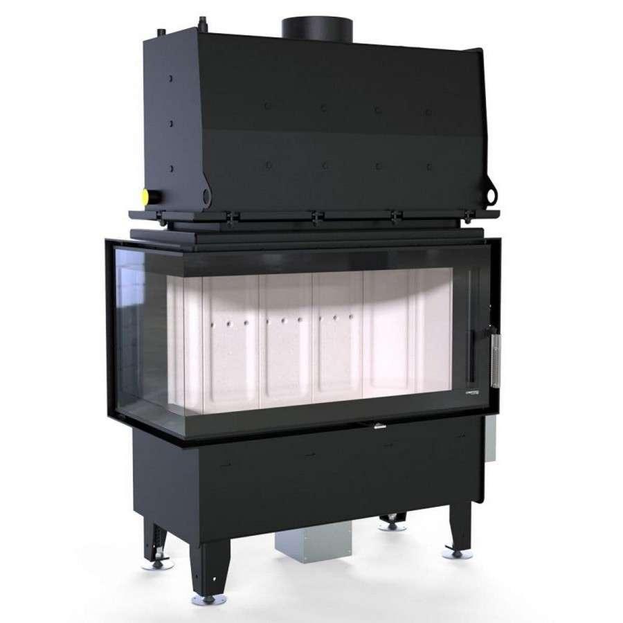 Каминная топка Defro Home RIVA ME BL SHORT угловая, с водяным контуром Амазонка бай фото в Могилеве