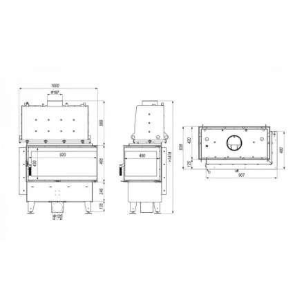 Каминная топка Defro Home RIVA ME BP SHORT угловая, с водяным контуром в Могилеве