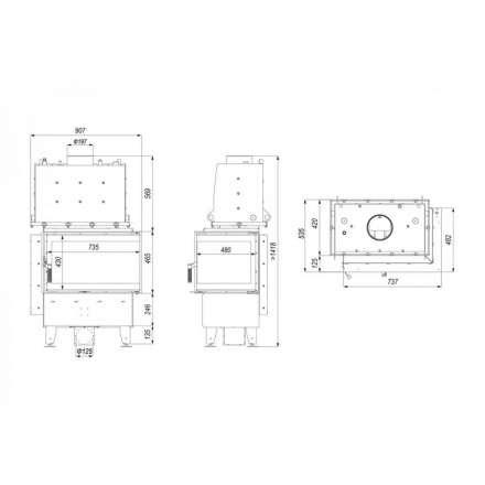 Каминная топка Defro Home RIVA SM BL SHORT угловая, с водяным контуром в Могилеве