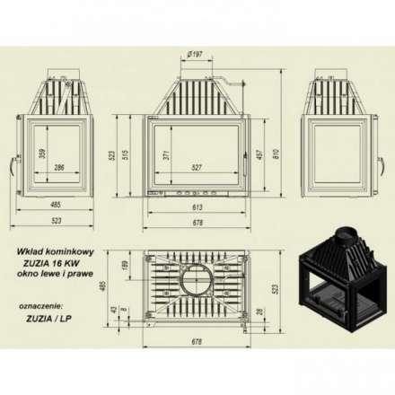 Каминная топка Kratki Zuzia/LP в Могилеве