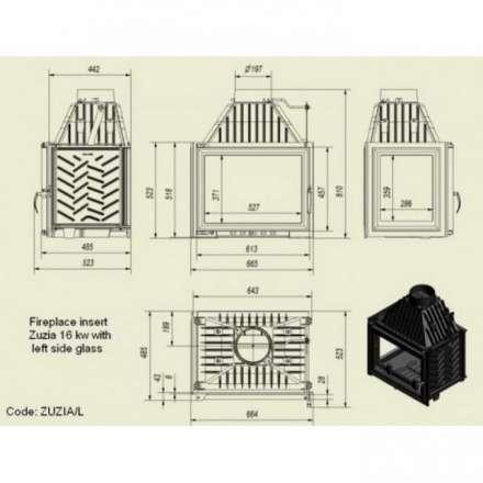 Каминная топка Kratki Zuzia/L в Могилеве