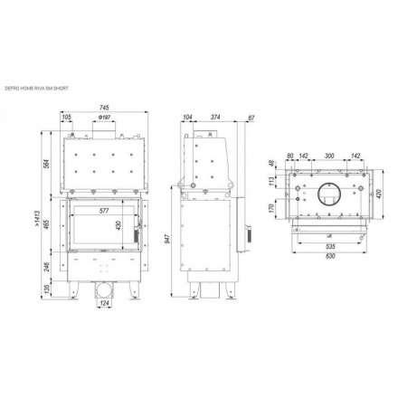 Каминная топка DEFRO HOME RIVA SM SHORT с водяным контуром в Могилеве