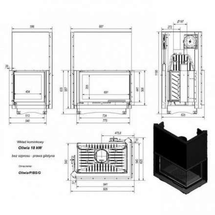 Каминная топка Kratki Oliwia/P/BS/G в Могилеве