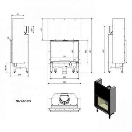 Каминная топка Kratki Nadia/13/G в Могилеве