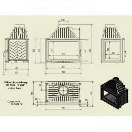 Каминная топка Kratki Oliwia/L в Могилеве