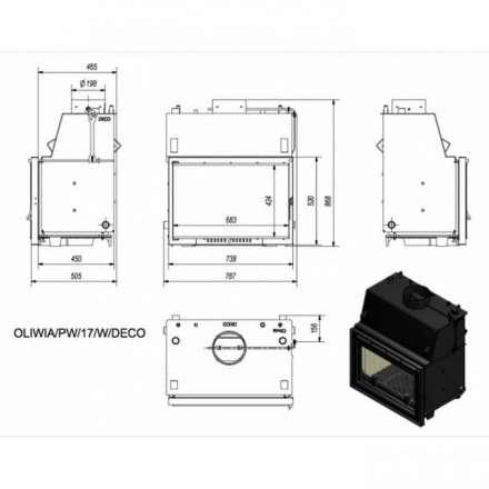 Каминная топка Kratki OLIWIA/PW/17/W/DECO в Могилеве