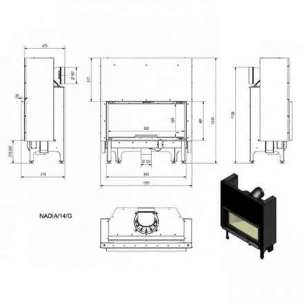 Каминная топка Kratki Nadia/14/G (гильотина) в Могилеве