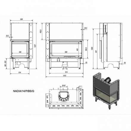 Каминная топка Kratki NADIA/14/P/BS/G в Могилеве
