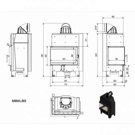 Каминная топка Kratki MBM/L/BS в Могилеве