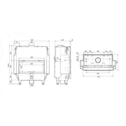 Каминная топка Defro Home RIVA LA G SHORT с водяным контуром и подъемом стекла вверх в Могилеве