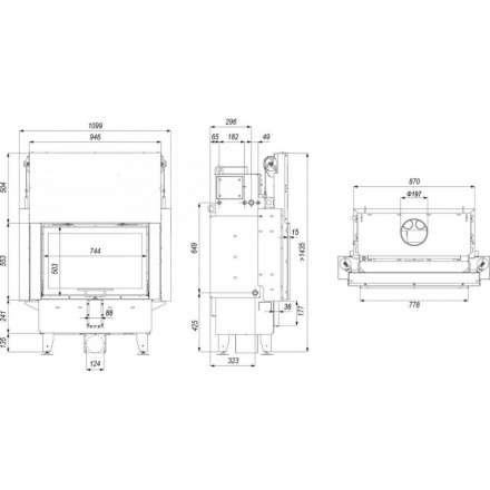 Каминная топка Defro Home Navi ME G с водяным контуром и подъемом стекла вверх в Могилеве