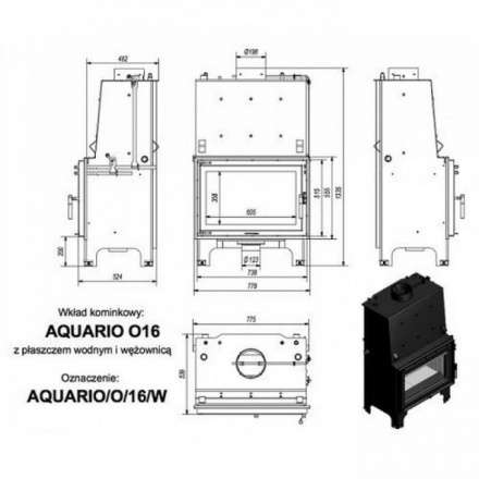 Каминная топка Kratki AQUARIO/O/16/PW/W в Могилеве