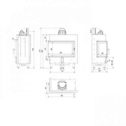 Каминная топка Kratki Lucy/14/L/BS в Могилеве
