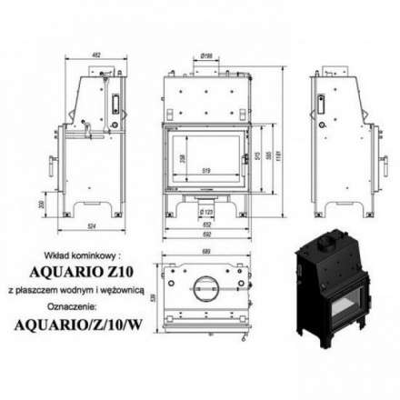Каминная топка Kratki AQUARIO/Z/10/PW/W в Могилеве
